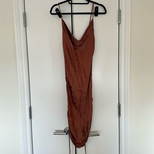 Aritzia only ruched silk mini dress size medium